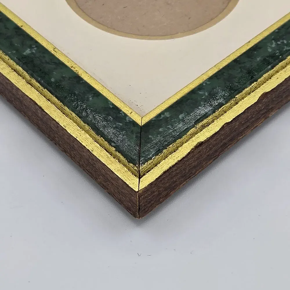 Vintage Green Faux-Marble & Gold Trim 7 Photo Picture Collage Frame